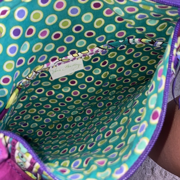 Vera Bradley purple purse with green and blue paisley - Picture 4 of 5